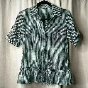 Denver Hayes Women's Medium Checkered Button Down  Blouse